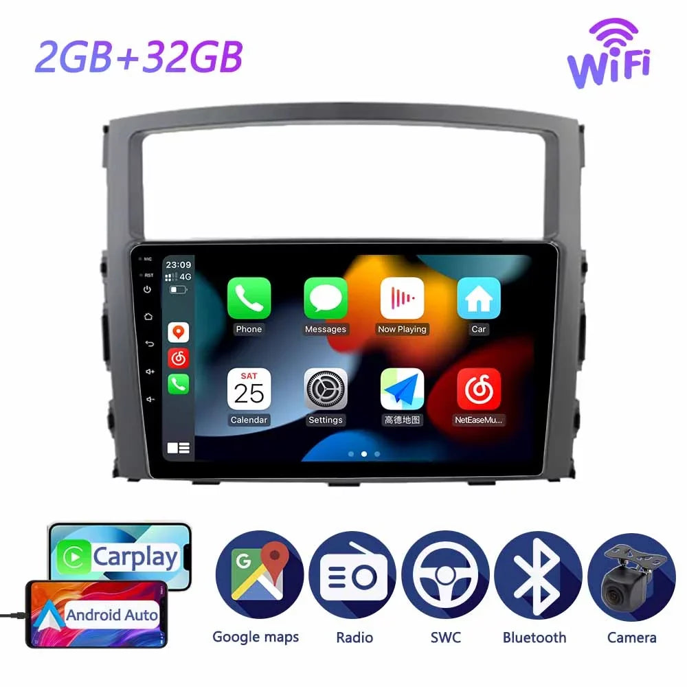 Auto V90 With 2014 Screen Radio Pajero Android Navi 2006 Car For Mitsubishi GPS Carplay V80 Stereo 4 - Android