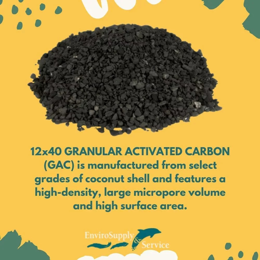 Aquarium Pure - Virgin EnviroSupply Pounds Charcoal) Activated Resealable 55 Shell Cleaning Prewashed Carbon (liquid Filtration, 12x40 Coconut Ultra
