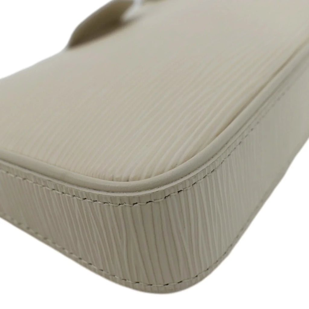 Easy Bag Leather Epi Cream Shoulder Strap Pouch On Pre-owned