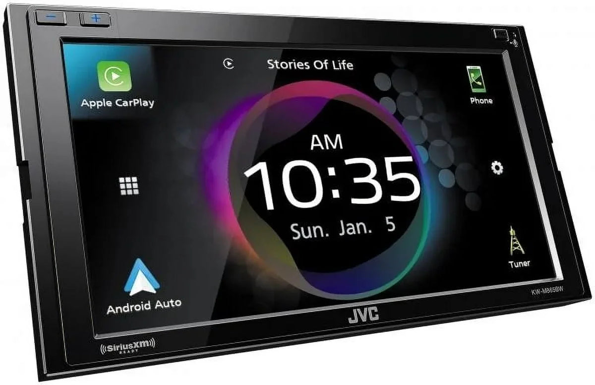 Multimedia Ready) Double-DIN Auto 6.8" Jvc KW-M865BW Receiver Digital Bluetooth, (SiriusXM Touchscreen CarPlay, Android with