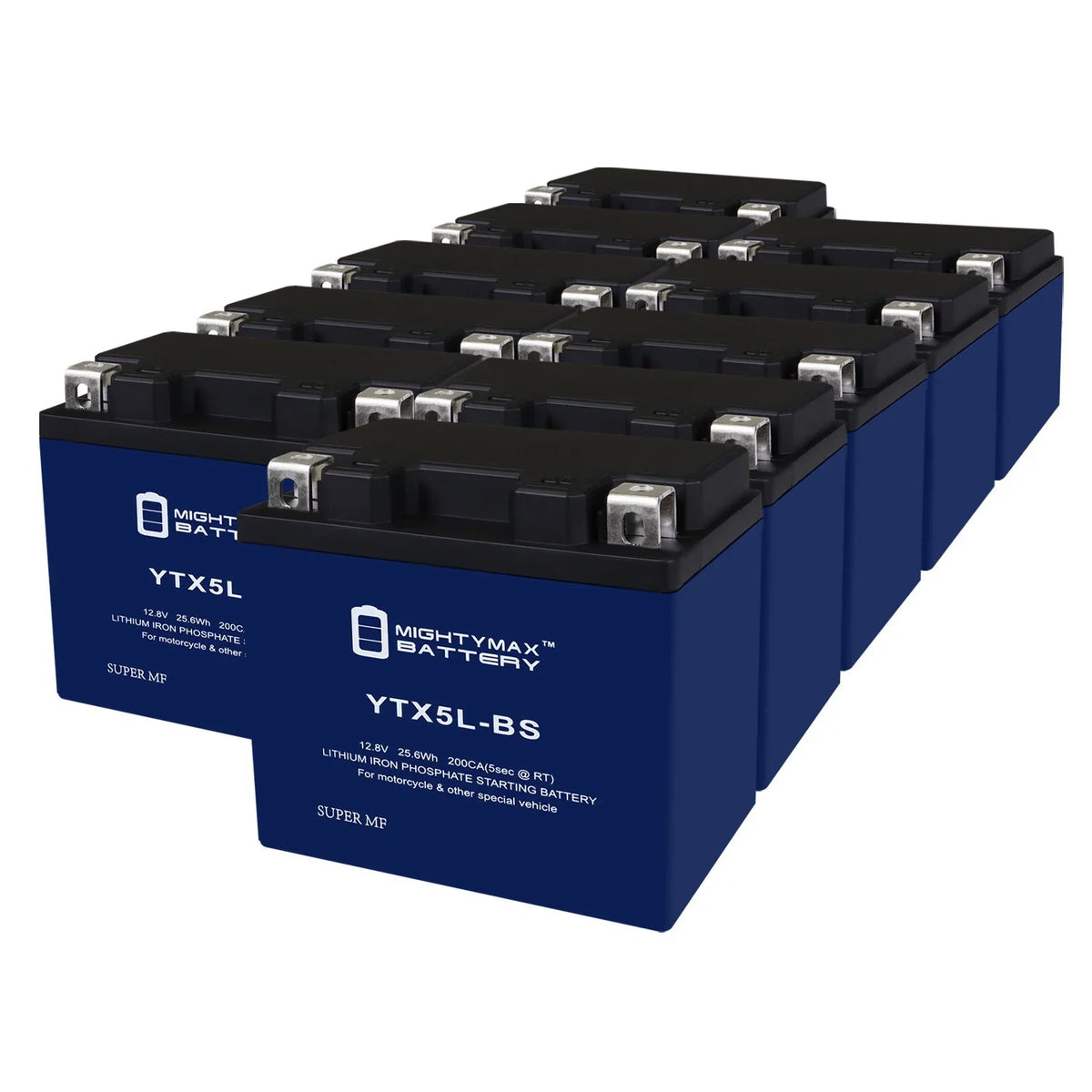 Compatible - Motorcycle 00-01 YTX5L-BS Replacement XC400 Cannondale Pack 10 Battery with Lithium