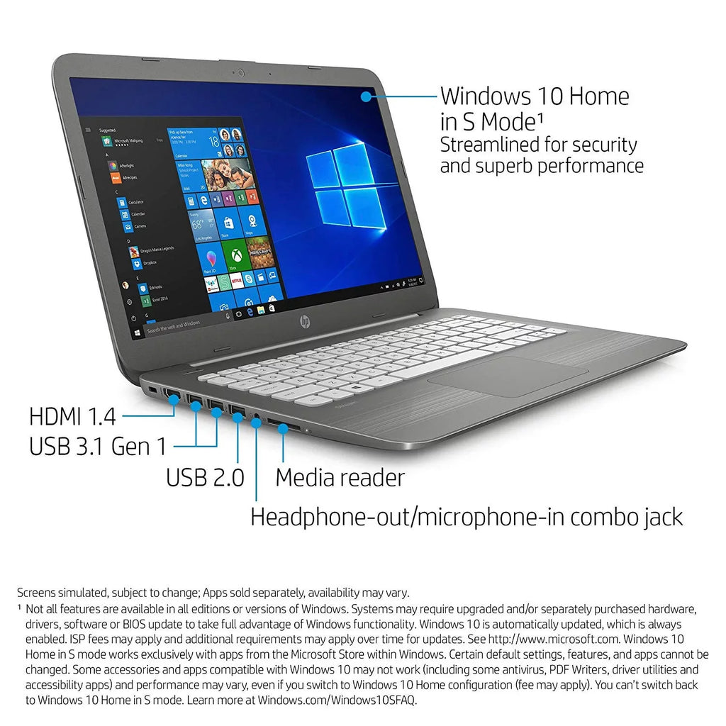 1366 / - - N3060 HP pattern 14" Celeron Win eMMC - - Home (HD) US Bluetooth 4 10 GHz 14-cb030nr GB - smoke grooves 32 768 kbd: x 64-bit Graphics - HD - - linear Wi-Fi, - gray, RAM Stream 1.6 GB
