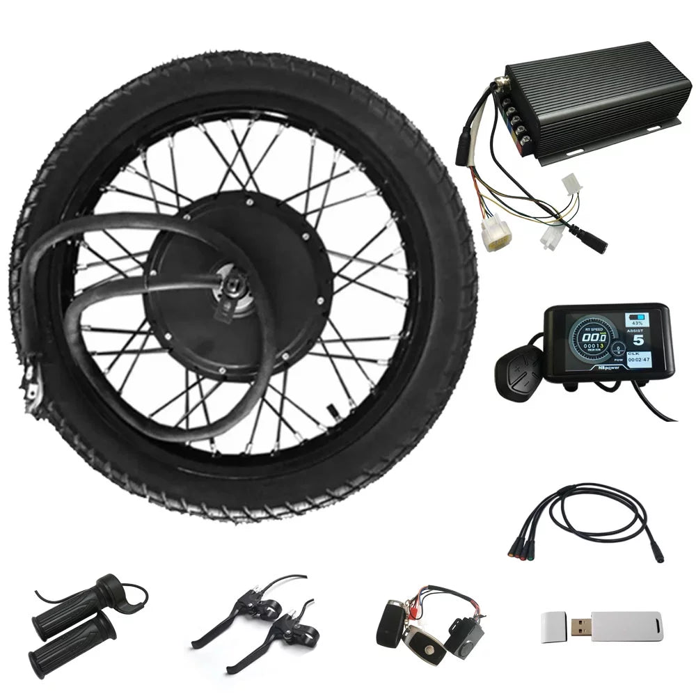 Conversion All 150mm Kit Drive Power Big 72V Ebike and Dropout Tire Hub QS 90/90 3.5T with V3 100A Waterproof Controller 5000W Sabvoton 21inch