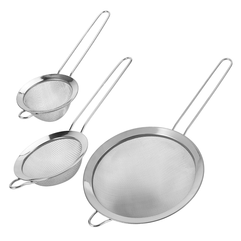 Residue Sieve Kitchen Filter Stainless Dekaim Mesh Strainer Mesh Food Flour Supplies Filter 3Pcs Filter Steel