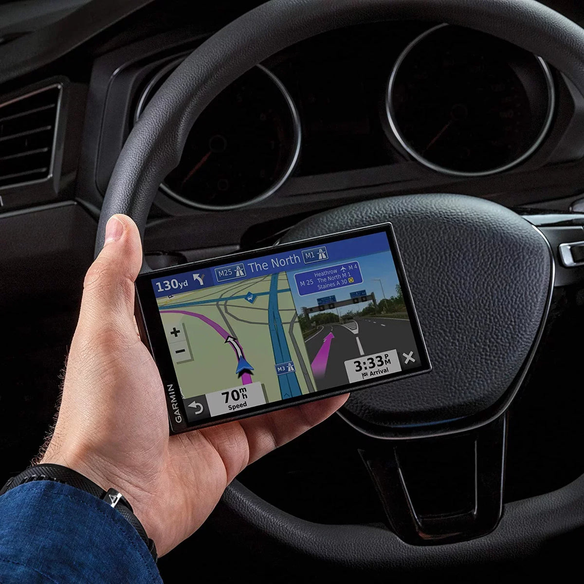 Voice Digital Edge and 55 5.5 and Hands-Free Display, Garmin Edge Europe, Commands to Bluetooth Calling, Nav Traffic, inch Sat Updates Features Smart UK, DriveSmart with Mt-D Map Full for Ireland