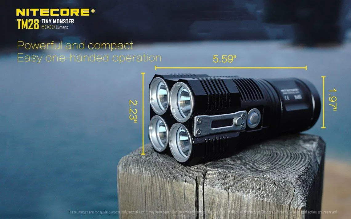 the TM28 exterior go and on -Both E4K Value or can Pack: at Recharged be Nitecore home Flashlight Searchlight
