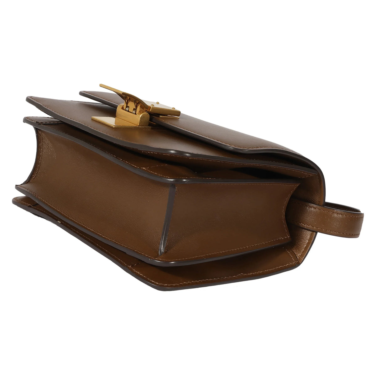 Smooth Celine Small Brown Pre-Owned Box Leather Bag
