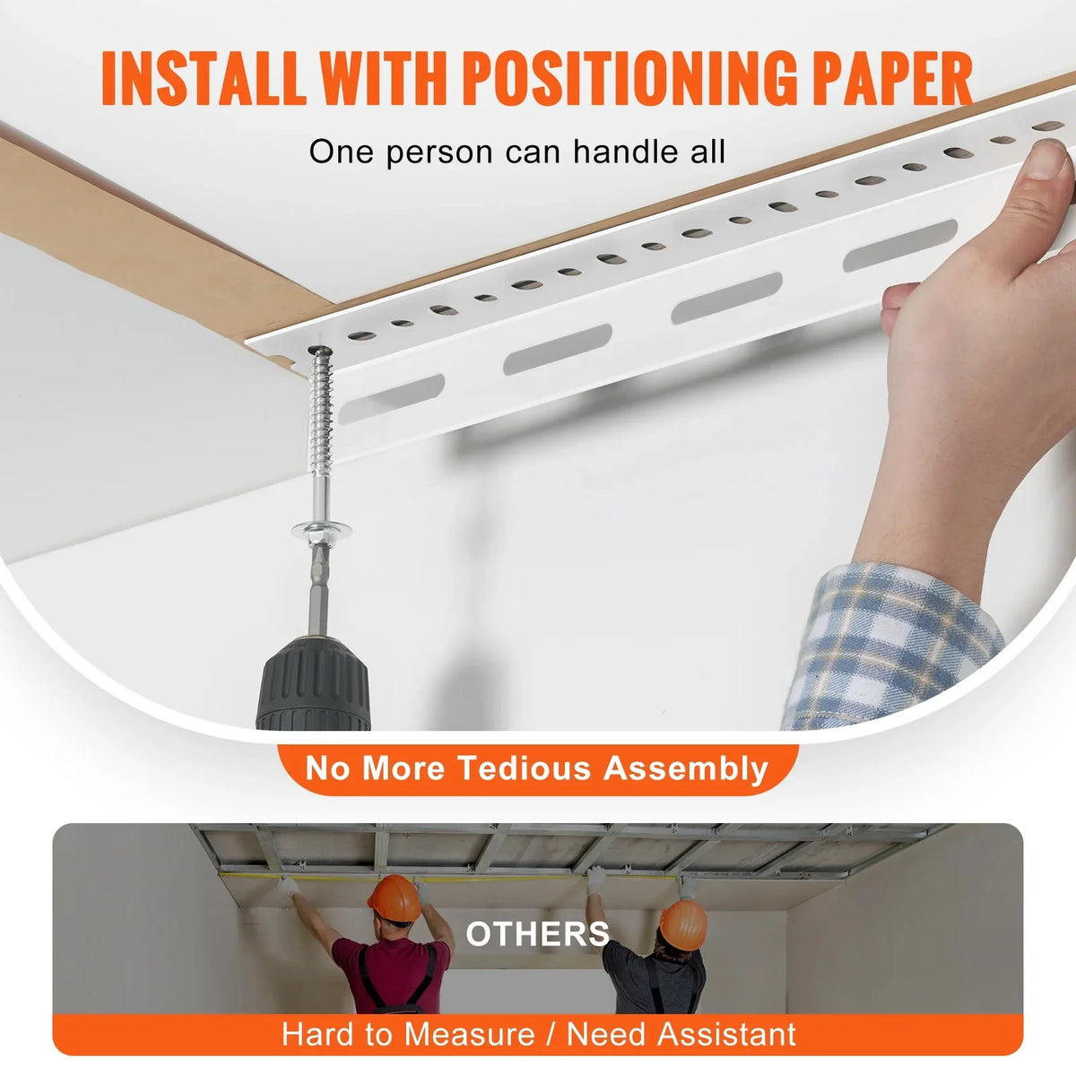 VEVOR Ceiling Rack 36x96in Rack Adjustable White Garage 600lbs Storage Overhead