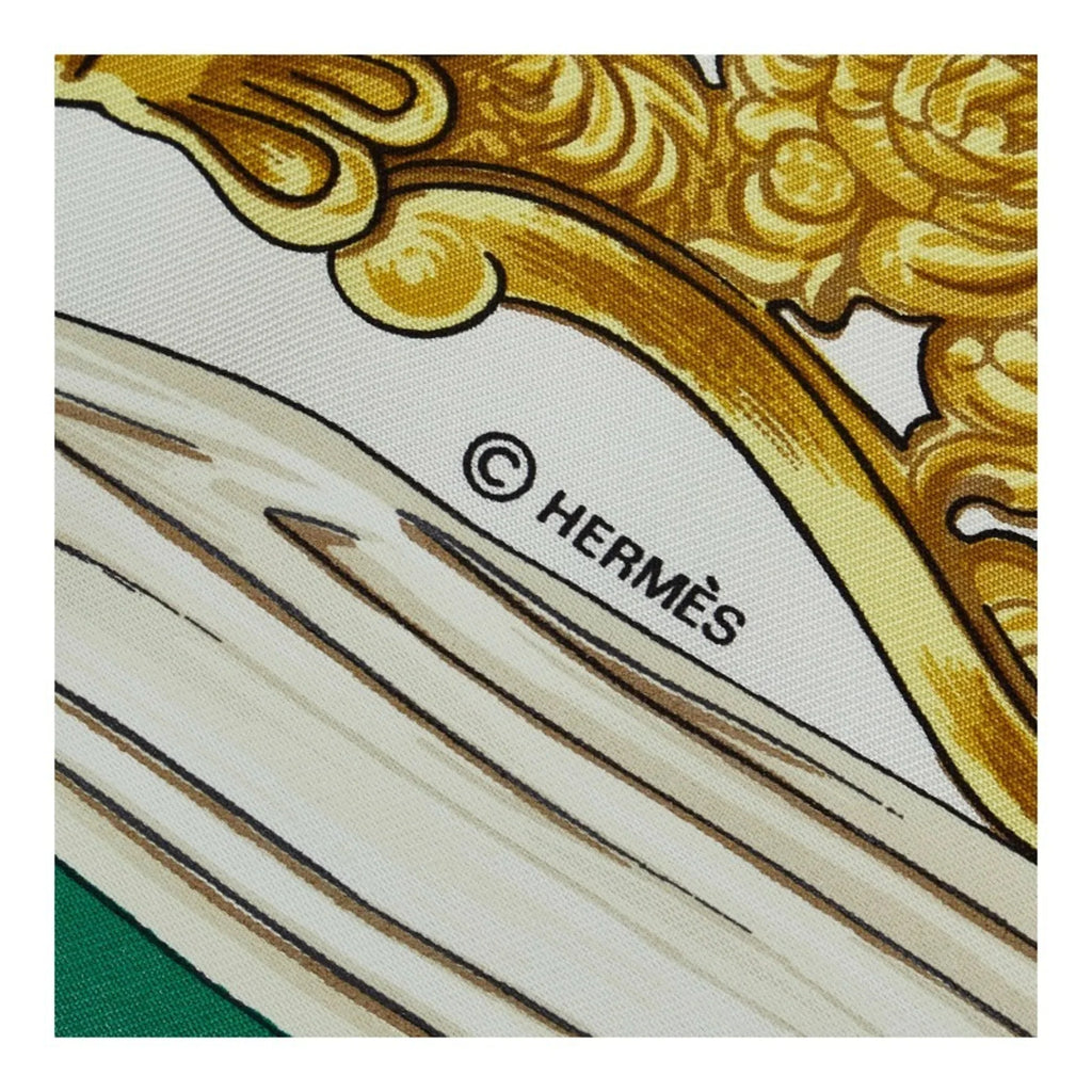 Scarf Pre-Owned Multicolor Carre Pattern Silk Tack Stirrup Hermes ETRIERS Muffler (Fair) 90 Horse HERMES Ladies Green