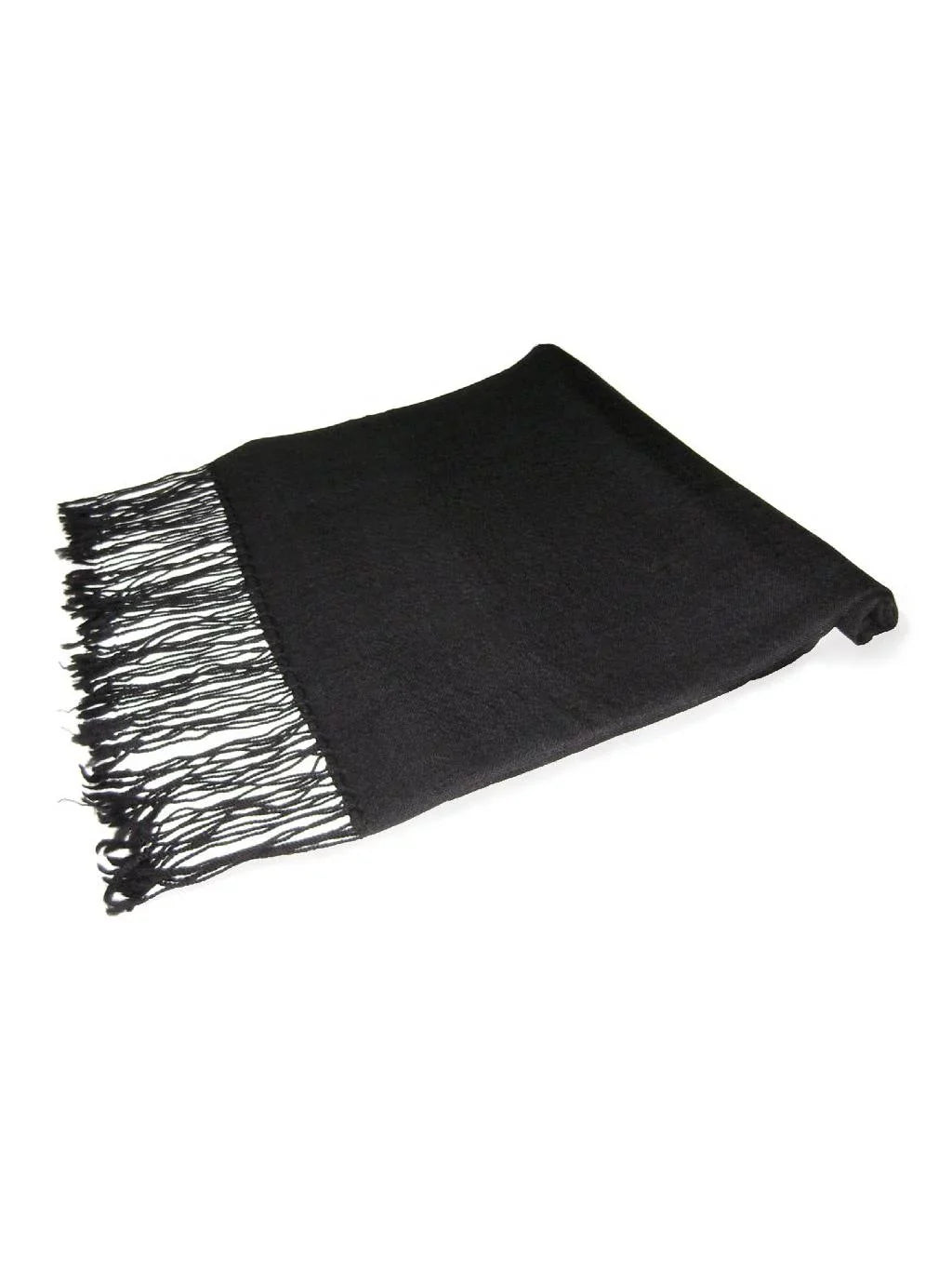 Solid Wool Scarves Color Scarf 100% BLACK Womens Wrap Pashmina Shawl Biagio