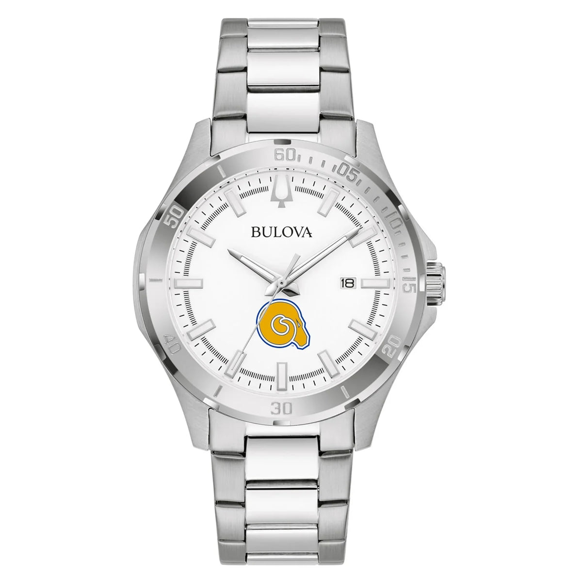 Golden Rams Steel Men's Sport State Watch Stainless Albany Classic Bulova Silver