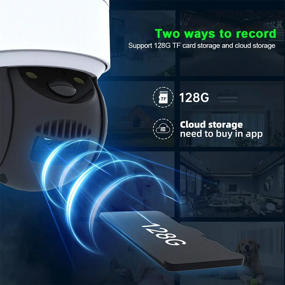 Vision, Siren, Detection, Wireless Way 2 exterior, Camera, Powered 15000mAh Solar Cameras with Solar 2K PTZ PIR Battery, Night Motion Security Audio, Cameras 360 & Color Security Beisu WiFi Spotlight