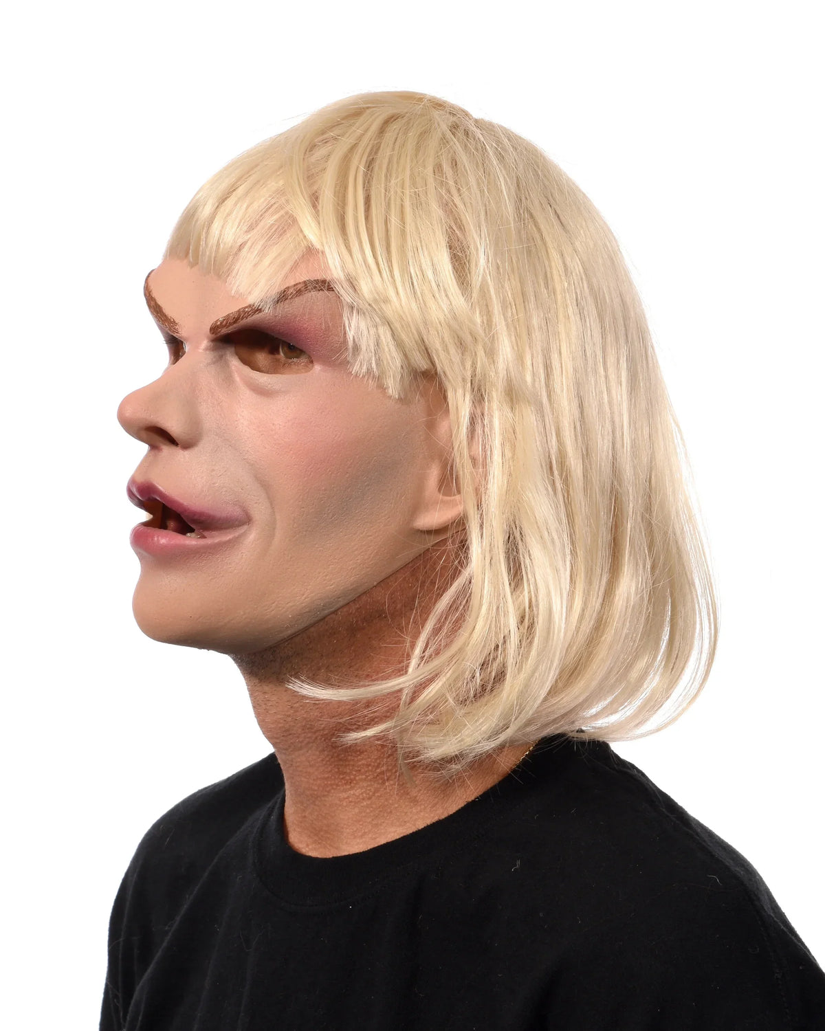 Face Latex Hair Blonde Mask Blonde with Woman attached Female