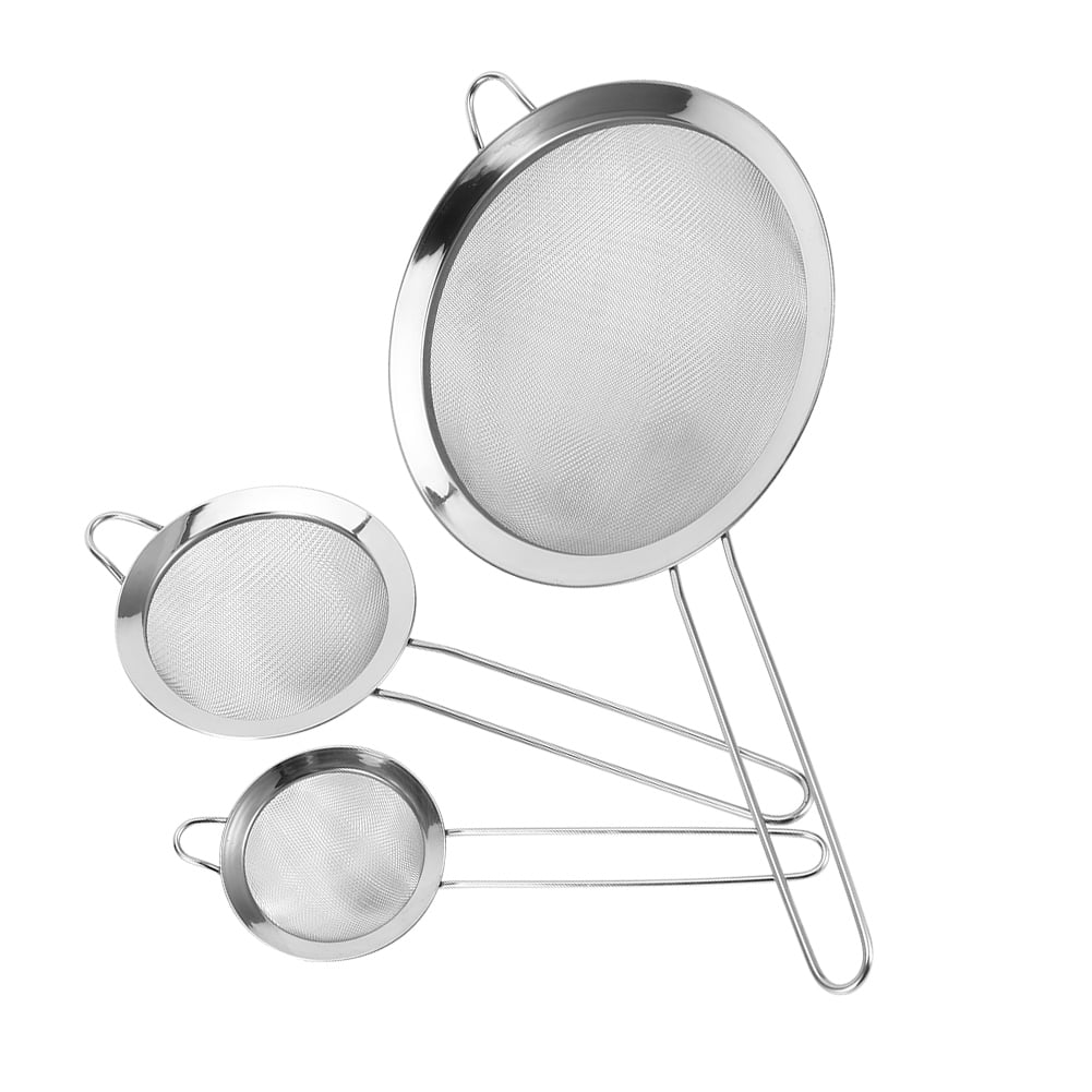 Residue Sieve Kitchen Filter Stainless Dekaim Mesh Strainer Mesh Food Flour Supplies Filter 3Pcs Filter Steel