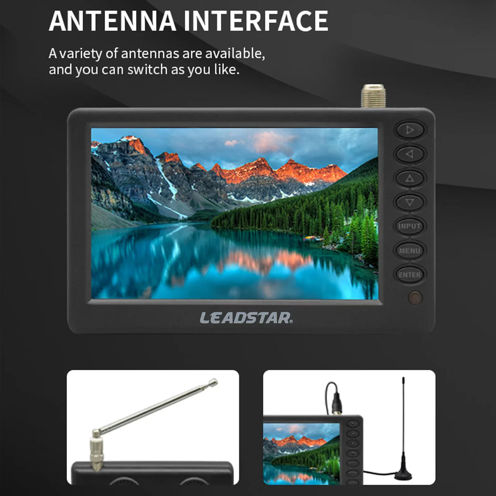 LEADSTAR Remote Radio, Car Digital - TV 5-inch U TF Player D5 Player, ATSC Pocket-Sized Portable Playback, and Television, Includes Card Screen, Multimedia Disk Control