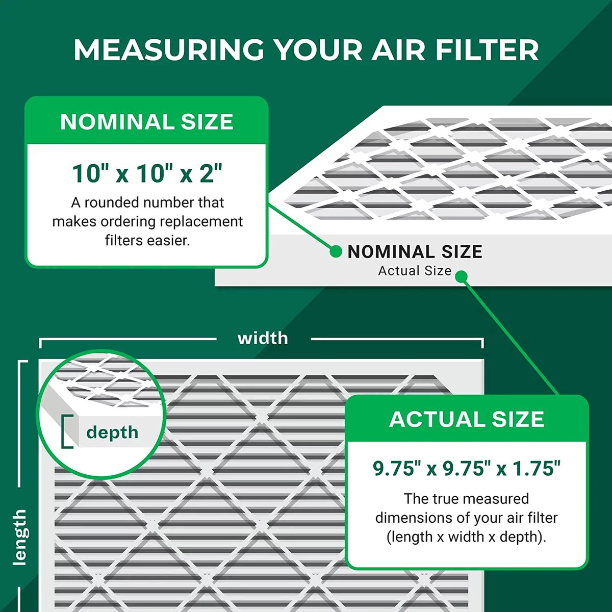 HVAC (6-Pack) MERV 10x10x2 Filters Air AC Pleated Furnace 11 Filterbuy