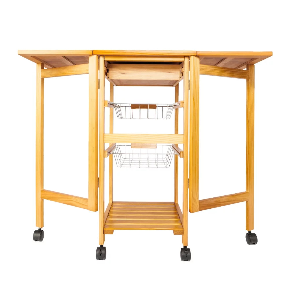 Storage Cart Leaf Trolley Zimtown Island Protable Rolling Drawers Drop Kitchen Basket,Folding with