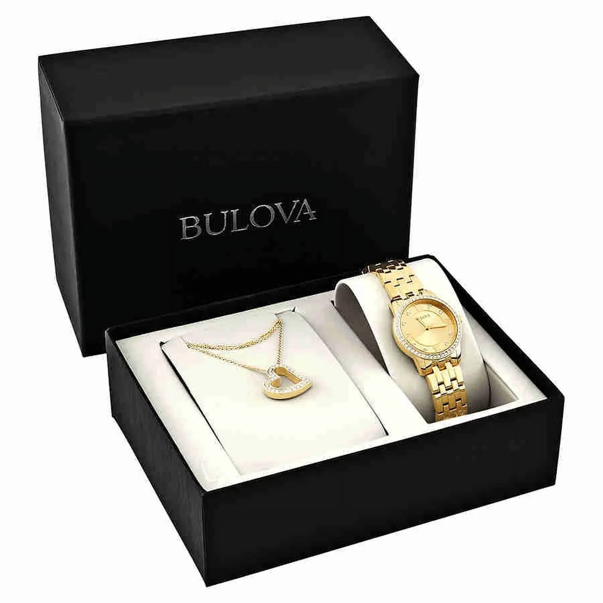 Ladies Gold Bulova 97X104 Watch Dial Swarvoski Crystals