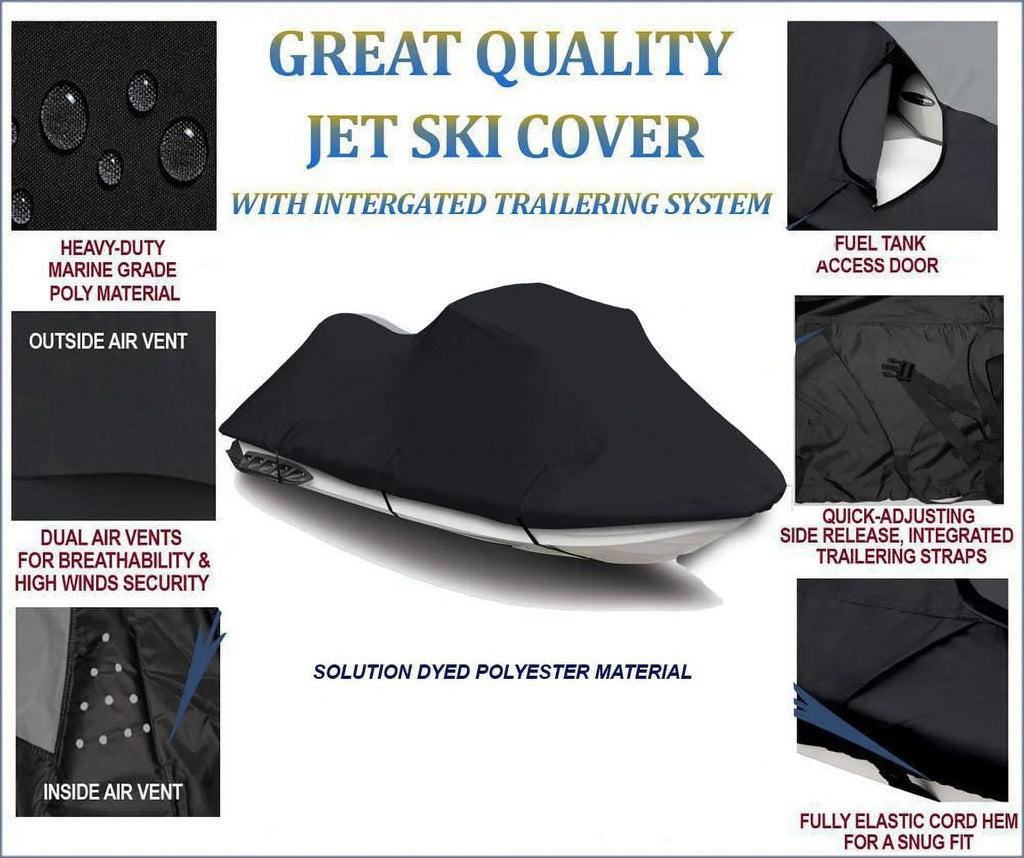 Compatible 600D JET 2015 BLACK Bombardier Spark SKI 3up 2019 Sea Sea-Doo 2017 Doo 3 for 2021 2018 2022 PWC Cover HO 2020 ACE Seater 900 2014