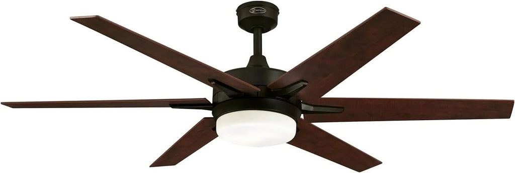 WiFi Remote and Black-Bronze Opal Ceiling Glass Finish, Home Lighting Light, Amazon with GOURE Frosted Fan Control, Alexa Smart with 74002B00 Cayuga, LED Inch, Google 60 Transitional Compatible