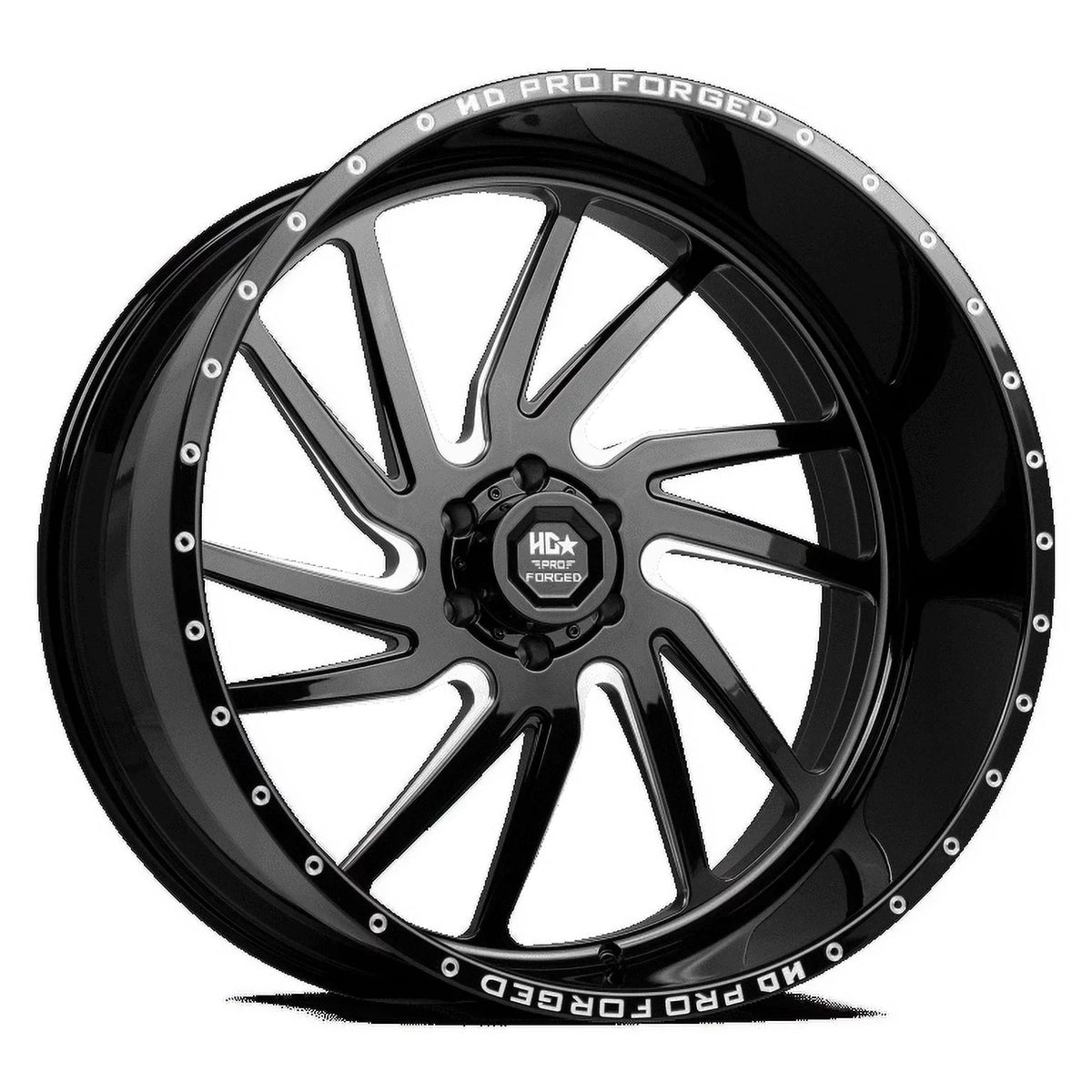 Black LUXXX Wheel 122.1CB Milled 1 LHD HD FORGED Gloss PRO -44ET HORNET 8X165 22X12