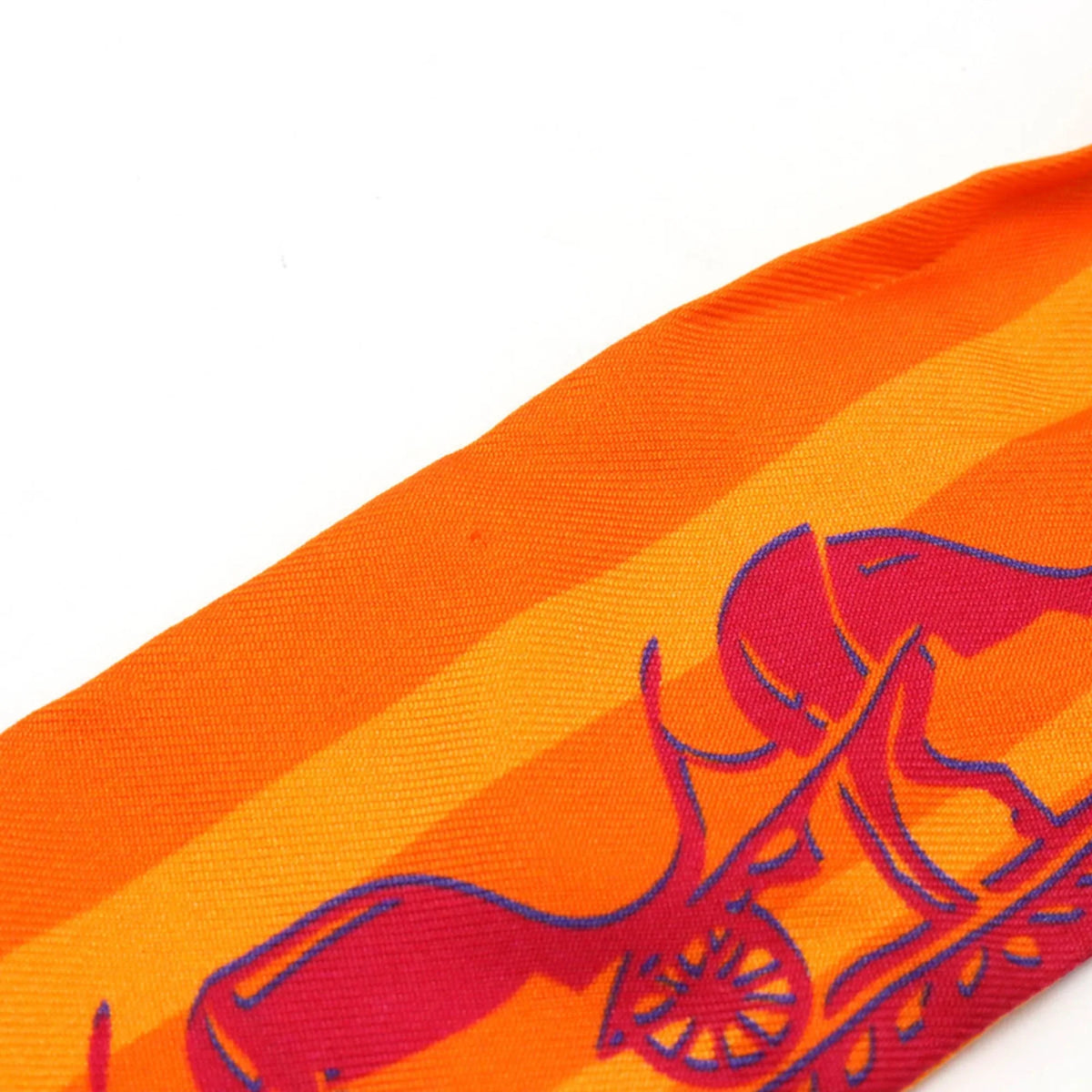 Hermes Twilly Muffler Silk Scarf Pre-Owned 10th HERMES Faubourg (Good) Orange Anniversary 24 100% 5-4-1 Ginza